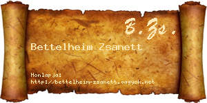 Bettelheim Zsanett névjegykártya